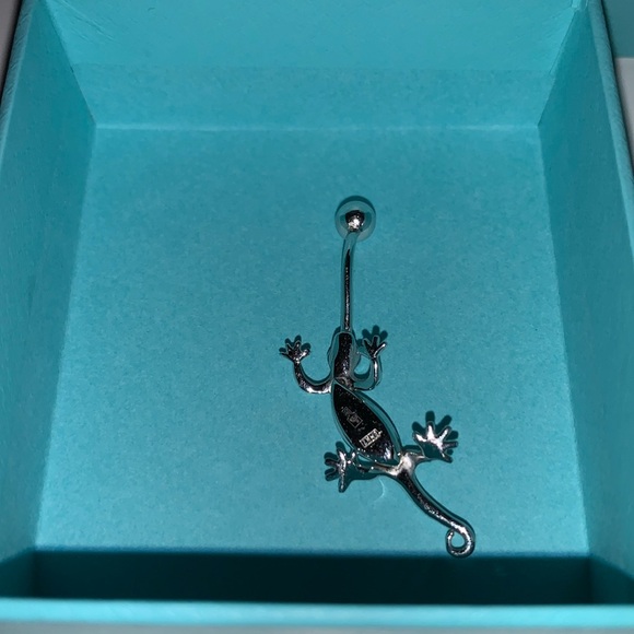 14K White Gold Lizard Belly Ring - Picture 4 of 6